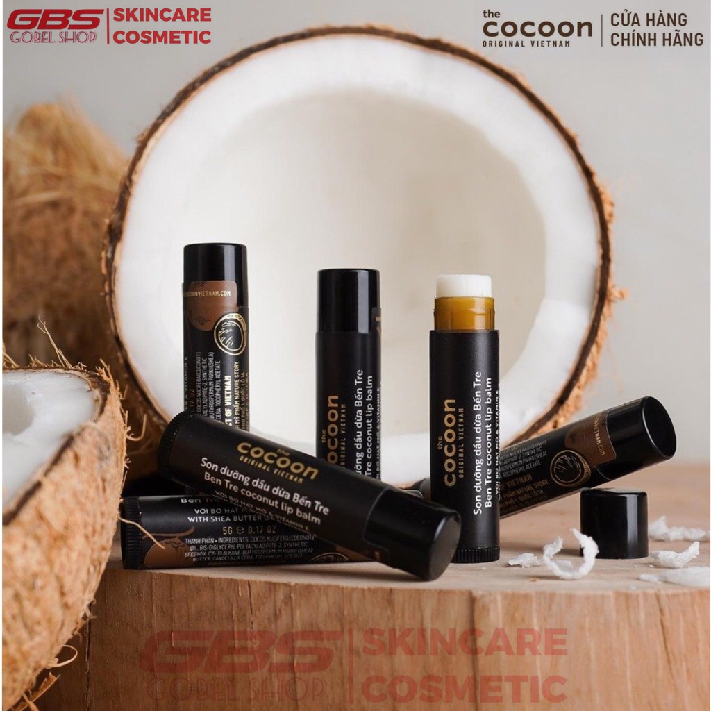 Son Dưỡng Dầu Dừa Bến Tre Cocoon Ben Tre Coconut Lip Balm 5g