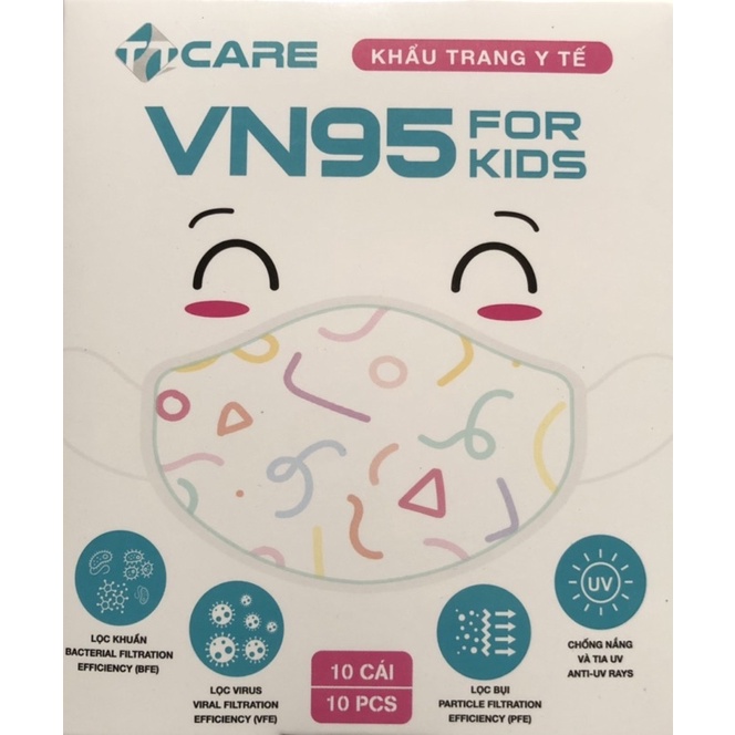 Khẩu Trang TT CARE N95 trẻ em Hộp 10 cái