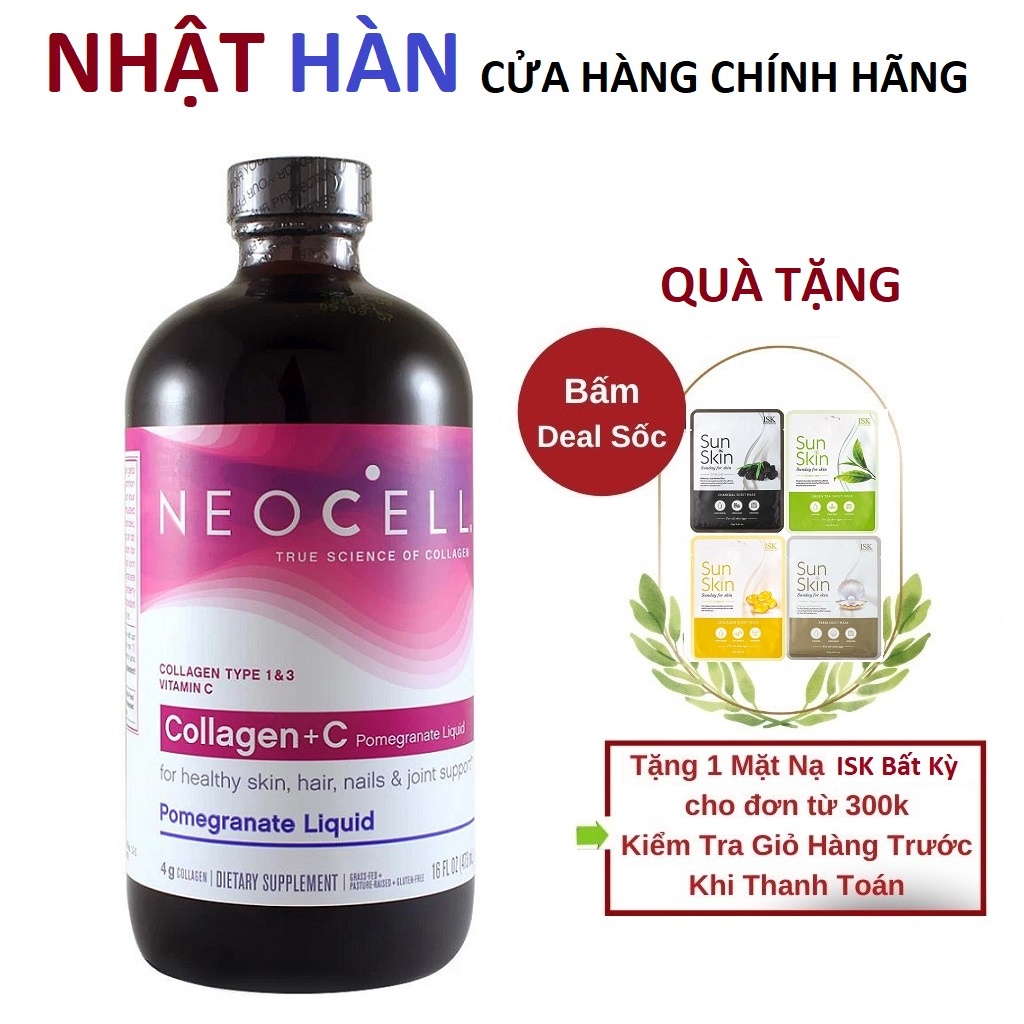 Nước Uống Collagen Lựu Giúp Da Mịn Màng, Chống Lão Hóa NeoCell Collagen + C Pomegranate Liquid 4000mg 473ml