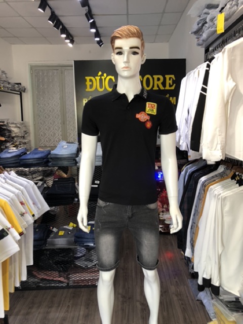 Áo thun cổ bẻ thêu logo nổi bật(chất cotton 100% co dãn 4 chiều) | BigBuy360 - bigbuy360.vn