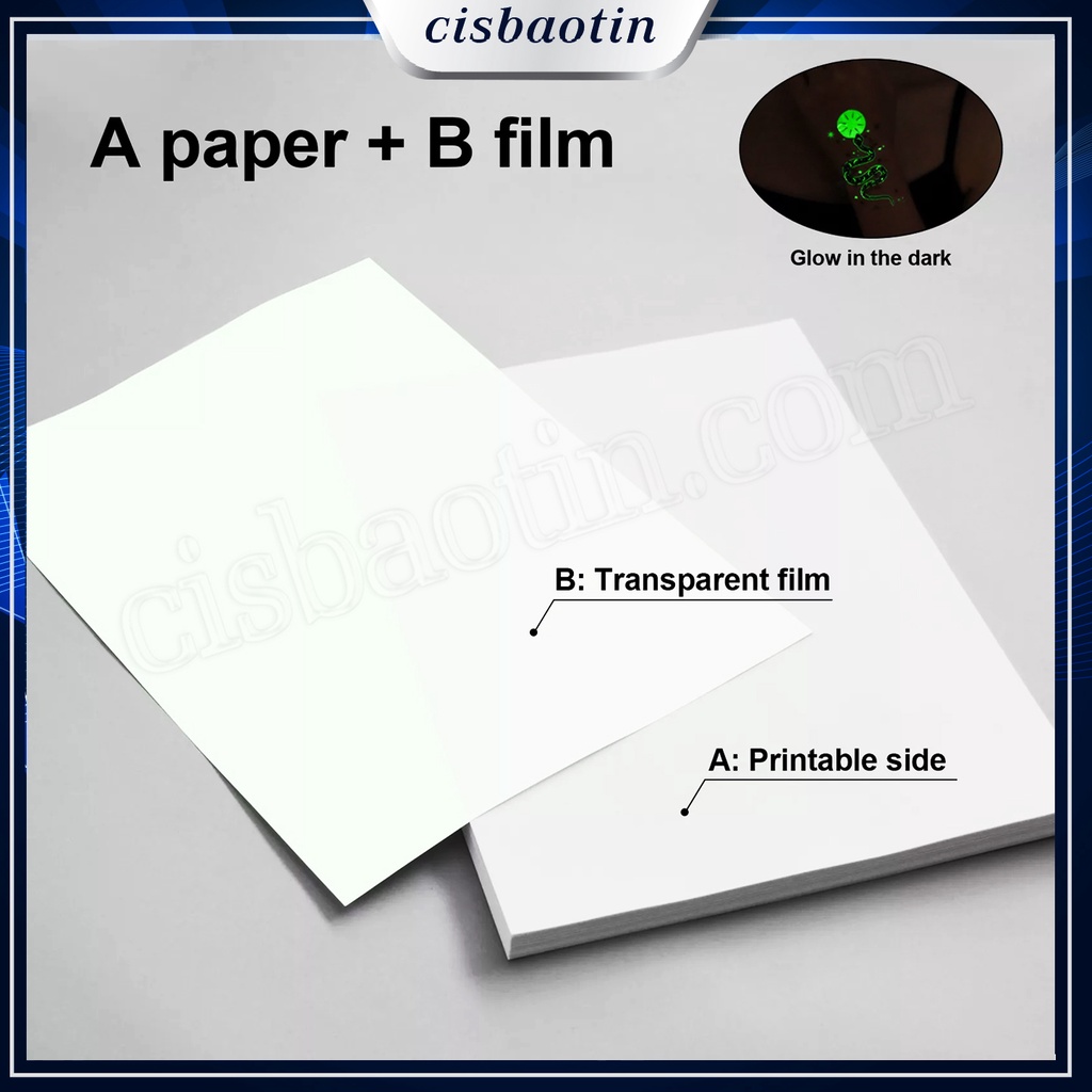 DECAL HÌNH XăM DẠ QUANG  KHỔ A4