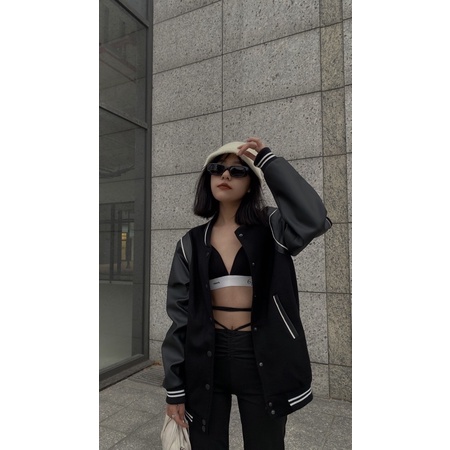 👏🏼 Áo khoác da 😗 varsity jacket MONEY | ÁO KHOÁC UNISEX NAM NỮ FIT 40-75KG