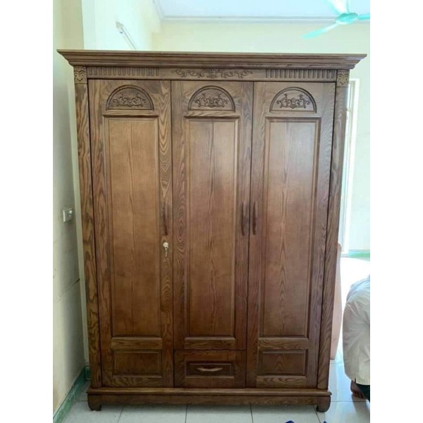 Tủ Áo gỗ Sồi 3 Cánh lâu màu Óc Chó giá 7tr Call/Zalo: 0976696567
