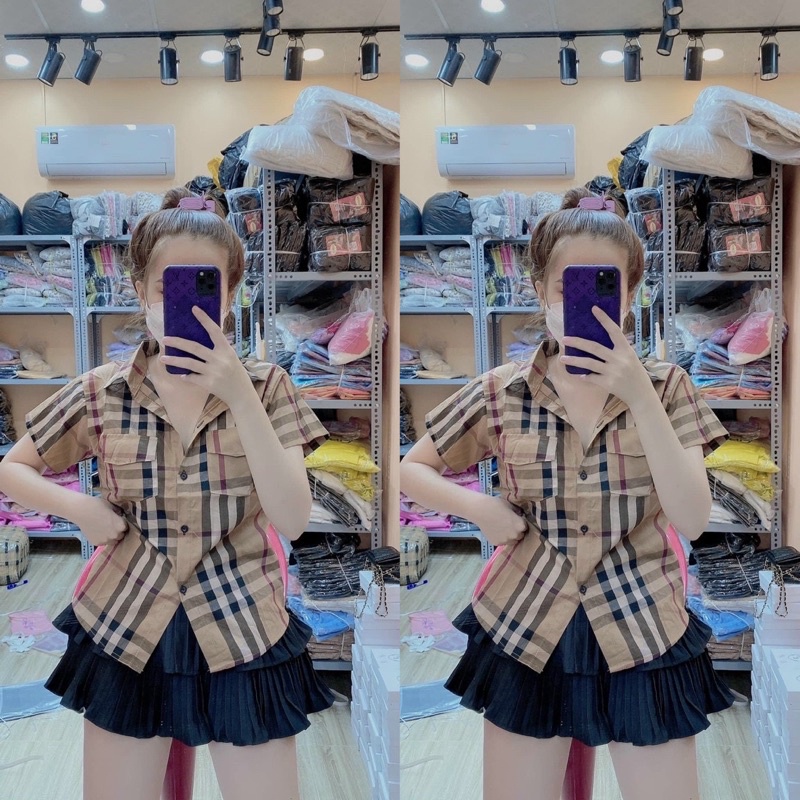 Áo sơ mi caro hàng cao cấp Quảng Châu, sơ mi bbr giá rẻ