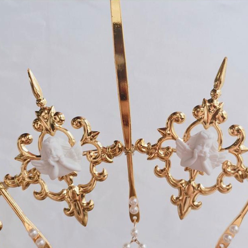 Cài Tóc Hình Vương Miện Đính Ngọc Trai Nhân Tạo Thời Trang