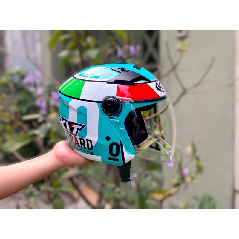 MŨ BẢO HIỂM 3/4 2 kính M268 Leopard lên logo KYT , bảo hành 12 tháng