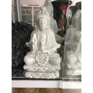 Tượng phật bà quan âm đá canxit 20cm