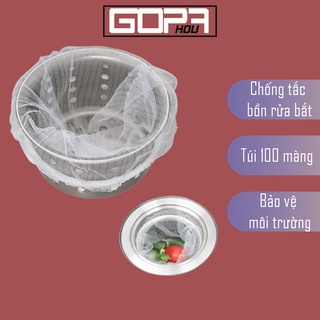 Túi lọc rác bồn rửa chén bát, set 100, túi lưới lọc rác, đựng rác nhà tắm GOPA HOU