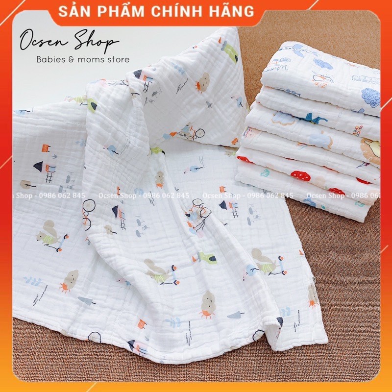 [85x85cm] Khăn tắm/ khăn lau vải xô cotton 6 lớp mềm mại, thấm hút, an toàn dành cho bé