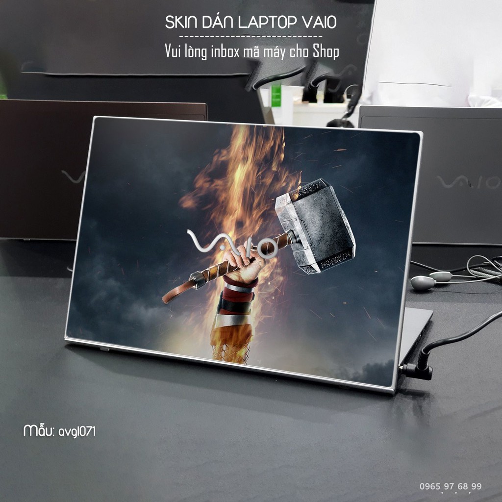 Skin dán Laptop Sony Vaio in hình Mjolnir - Avenger - avgl071 (inbox mã máy cho Shop)