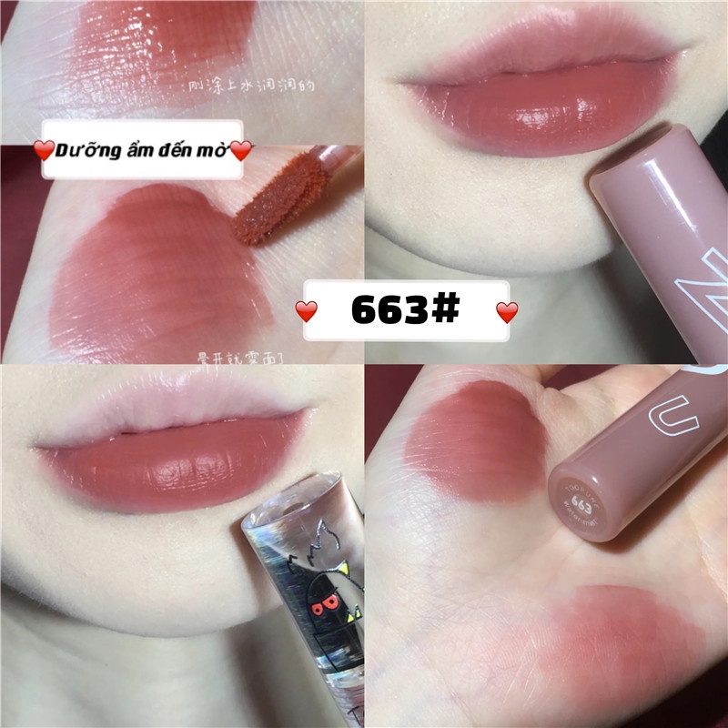Son Môi Dưỡng Ẩm Lâu Trôi Không Thấm Nước Màu Lì Làm Sáng Da