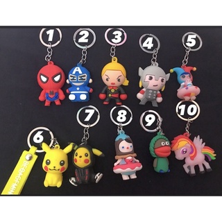 Móc khoá dễ thương hot hit / móc khoá pika, thor,captain marvel,captain America, ngựa Pony, người nhện spider man,thor