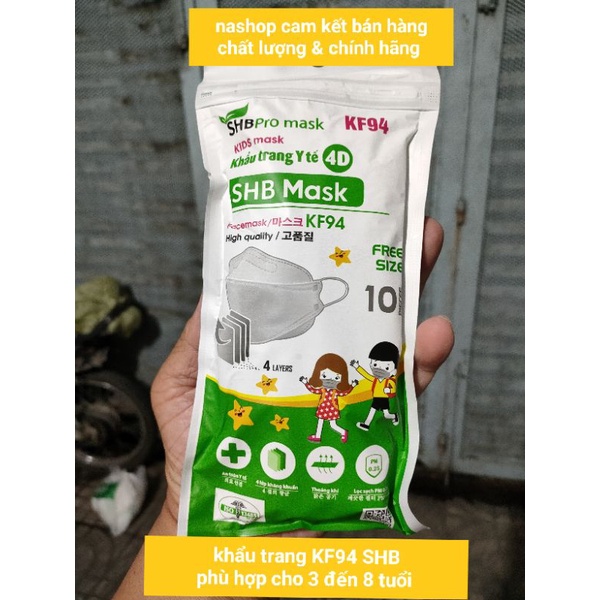 khẩu trang KF94 trẻ em từ 3 đến 8 tuổi