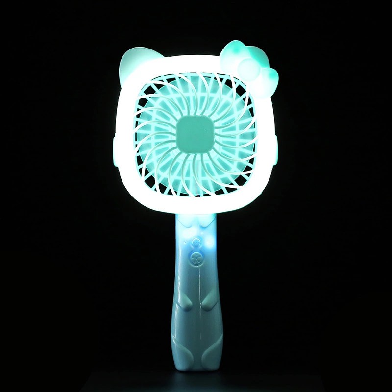Quạt mini có đèn LED sạc USB hình mèo Hello Kitty