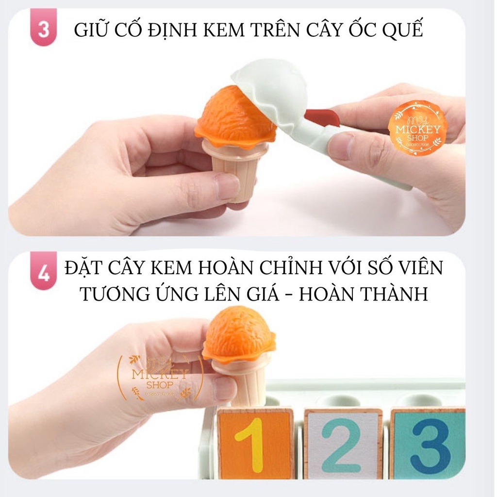Bộ đồ chơi giáo dục sớm BÁN KEM HỌC TOÁN chính hãng TOP BRIGHT ICREAM MATH & LOGIC cho bé từ 4 5 6 tuổi My Mickey Shop