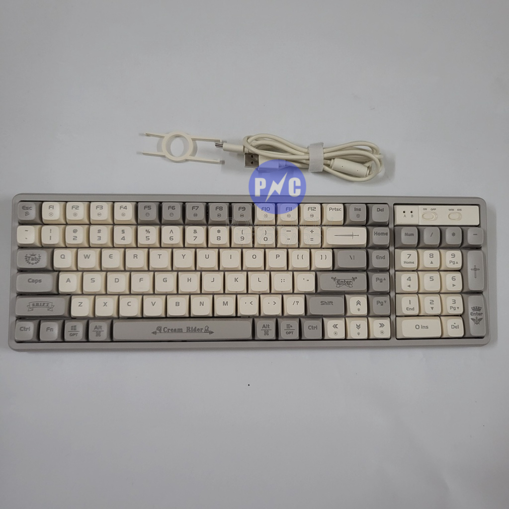 Bàn Phím Cơ HOTSWAP Langtu GK102 Custom Golden Switch, Light Gasket, Led Rainbow, Size 102 Phím.