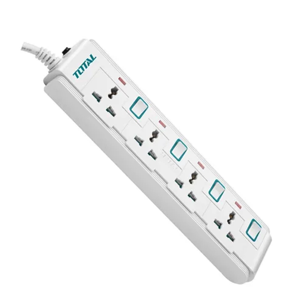 Ổ Cắm Điện Đa Năng TOTAL THES03041V 4 ổ cắm công tắc riêng 13A tải 3250W Dây đồng 3m chống cháy, quá tải, chống giật