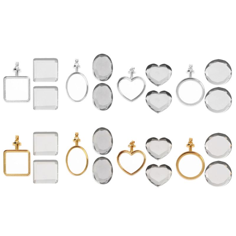 Sa Khay Vuông Oval Mặt Kính Cabochons Làm Trang Sức Thủy Tinh