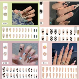Bộ 24 móng giả đính đá kèm keo
