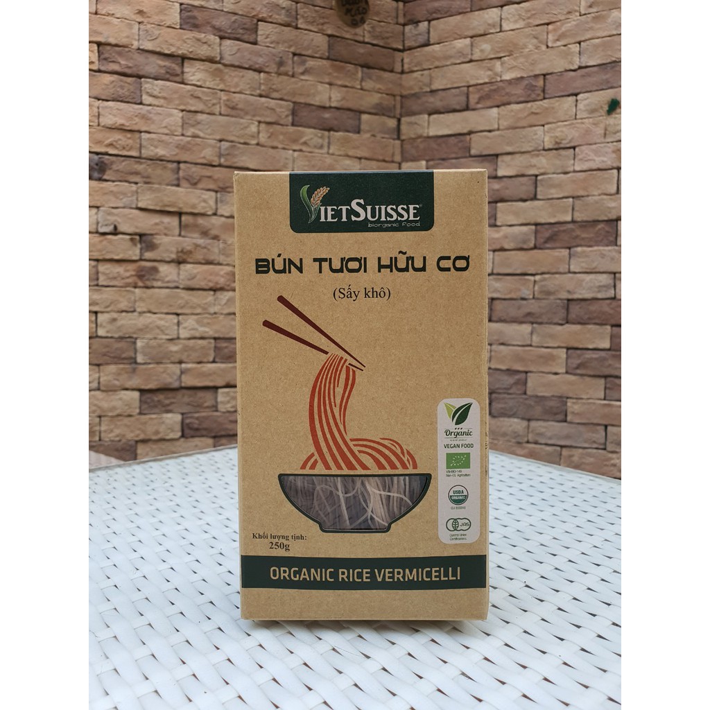 Bún tươi Hữu cơ sấy khô VietSuisse - 250gr - date 2023