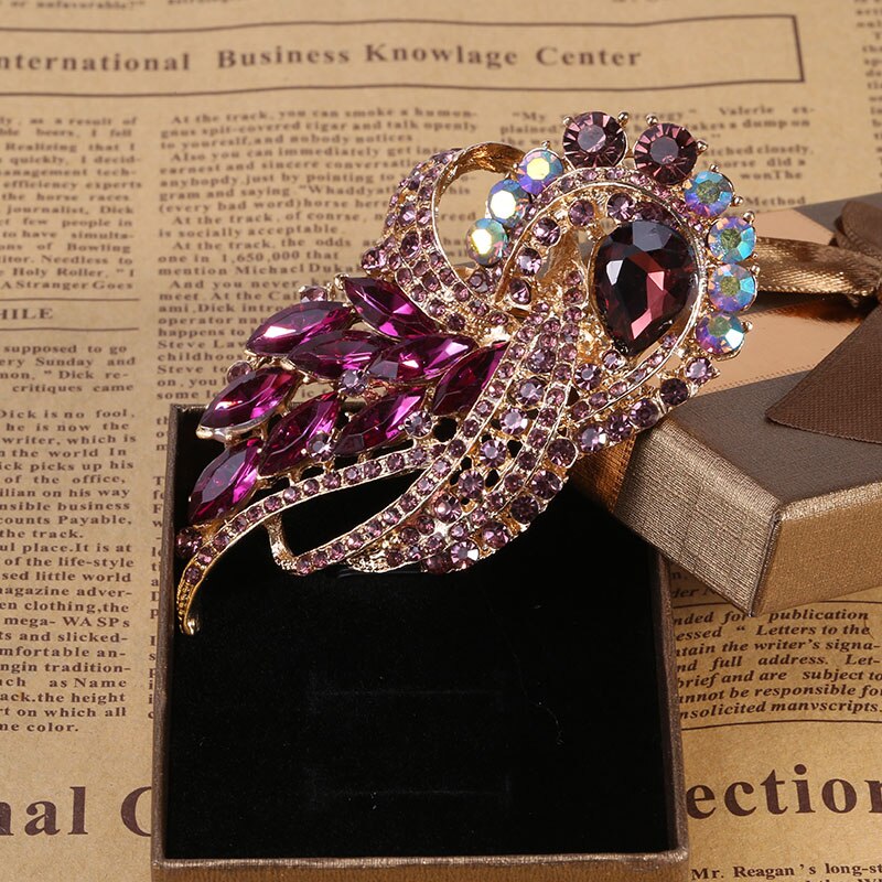 Trâm cài áo đính pha lê nhiều màu thời trang cổ điển làm phụ kiện váy/ khăn cho nữ