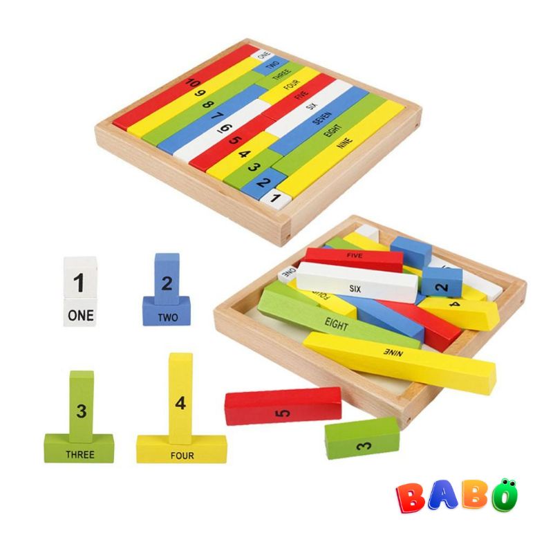 Montessori dạy học bằng gỗ hỗ trợ trẻ em nhận biết màu thập phân giáo dục sớm