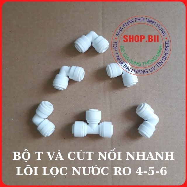 Cút Nối Chữ T Và Cút Nối Nhanh Sử Dụng Cho Các Lõi Lọc Nước Số 4-5-6-7-8-9 Đấu Nối Cho Các Lõi Lọc Chức Năng Của Máy RO.