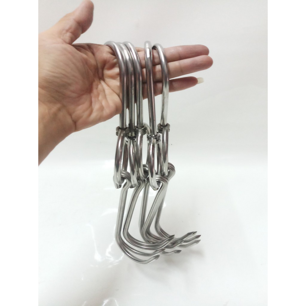 COMBO 5 MÓC THỊT INOX DÀY 7LY SIZE TRUNG.