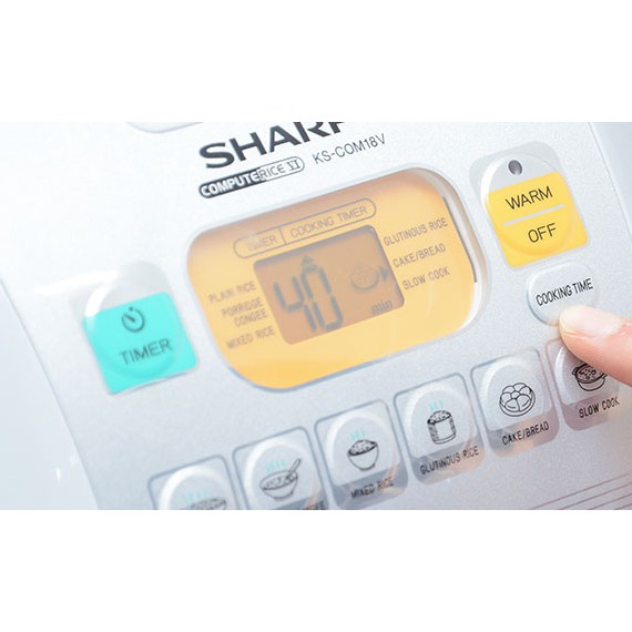 [Mã ELHADEV giảm 4% đơn 300K] Nồi Cơm Điện Tử Sharp KS-COM18V-W (1.8 Lít) - Hàng chính hãng