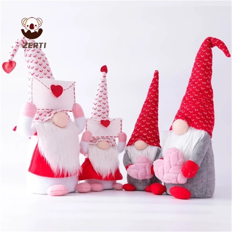 Zerti Handcrafted Plush Gnome Dolls Family For Valentine's Day Confession Gift Party Home Decorative Doll