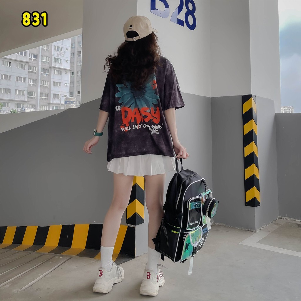 [Tặng Quà] Áo Thun Tay Lỡ Unisex - Áo Thun Nam Nữ Form Rộng Màu Loang DAISY Siêu Hot -  LP.STORE