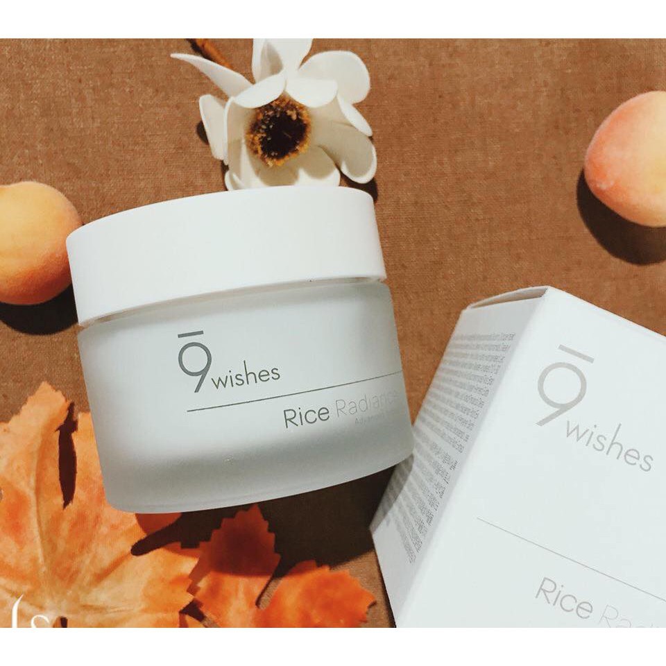 Kem Dưỡng Cấp Ẩm và Làm Trắng Đều Màu Da Chiết Xuất Gạo 9Wishes Rice Radiance Cream 50ml