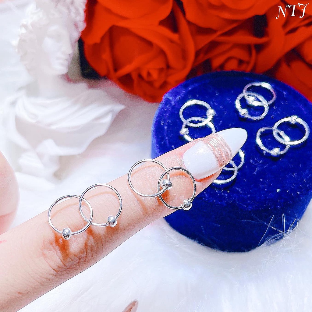 Khuyên tai nữ bạc ta nguyên chất, xinh xắn, cam kết bông tai bạc thật sáng đẹp không xỉn màu - Mã TSJB10