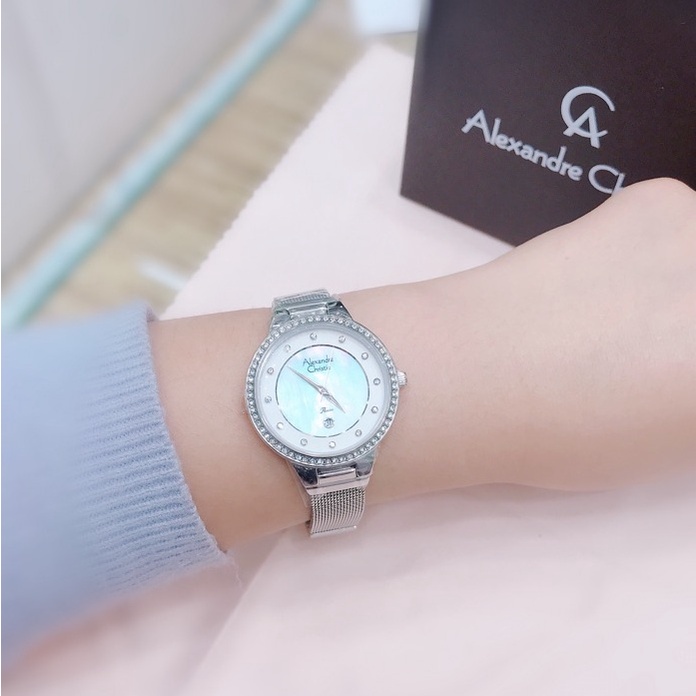 Đồng hồ đeo tay nữ hiệu Alexandre Chrities 2671LDBSSSL