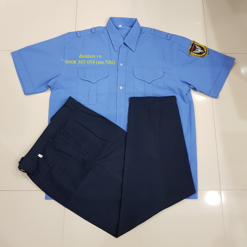 Quần áo bảo vệ ngắn tay vải kaki ford thấm hút mồ hôi, chuẩn form- Hình thật