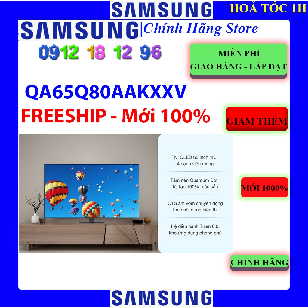 [Mã ELHAMS5 giảm 6% đơn 300K] QA65Q80A _ Smart TIVI SAMSUNG 4K QLED Q80A 65 inch QA65Q80AAKXXV - SAMSUNG 65Q80A