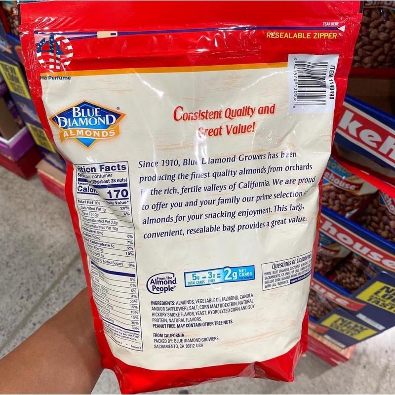 Hạt Hạnh Nhân Tẩm Gia Vị Blue Diamond Almonds Smokehouse 45 oz 1,3kg