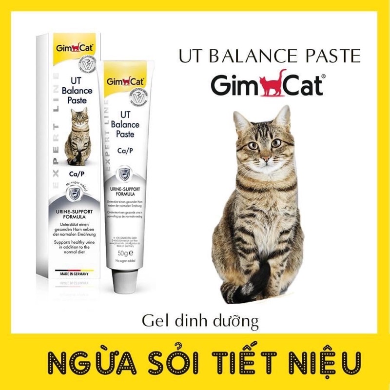 Gel Tan Sỏi Tiết Niệu Cho Mèo Gimcat – Gel cho mèo sỏi thận - Gimcat UT Balance Paste 50g