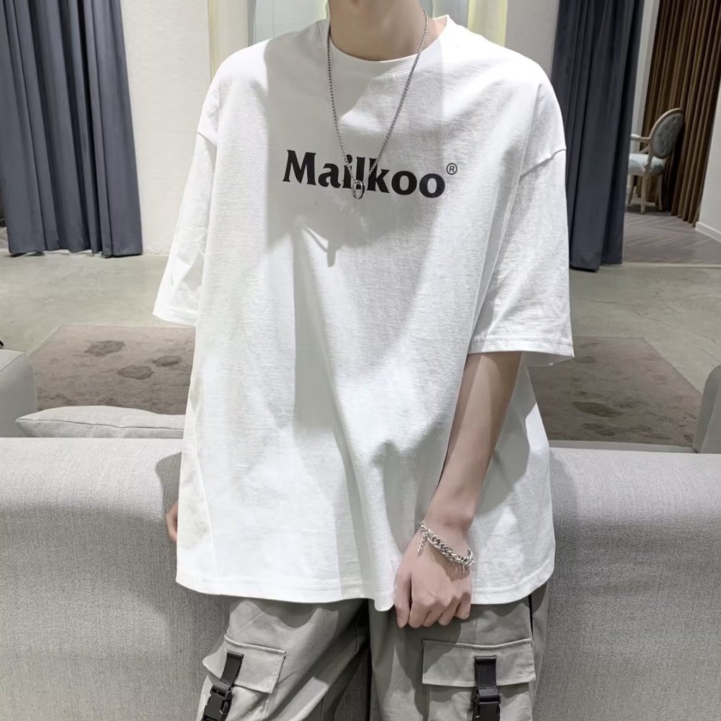 Áo Thun Dáng Rộng In Chữ Phong Cách Hàn Quốc Thời Trang Mùa Hè Cho Nam / Size M-8XL