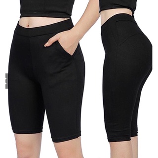 Quần legging nữ Choobe nâng mông lưng cạp cao vải thun dày dặn đùi ngố lửng ôm body bó mặc nhà tập gym yoga