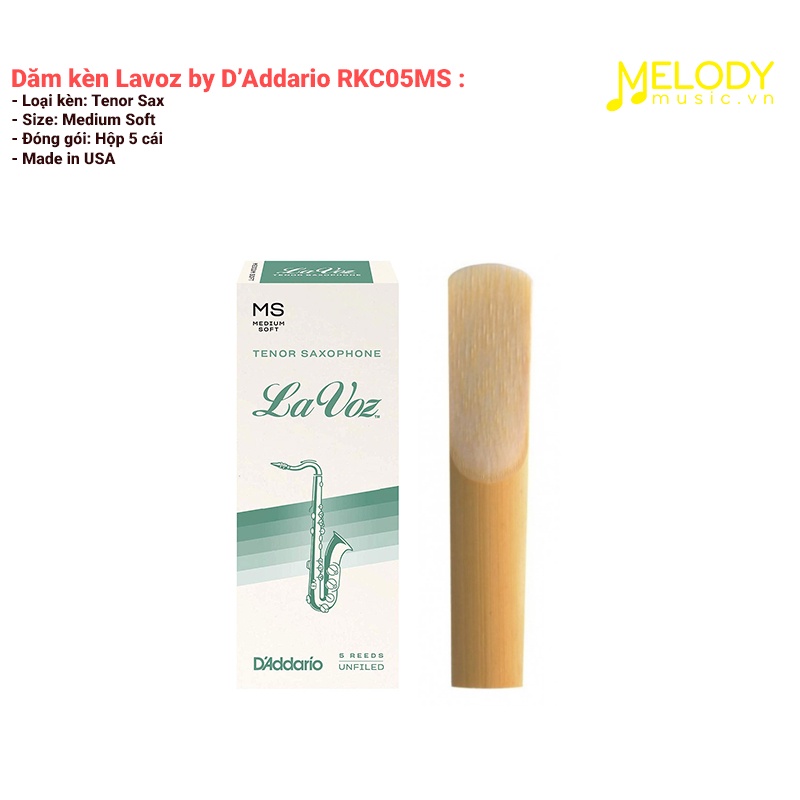 Dăm kèn Saxophone Lavoz D'Addario chính hãng - Lưỡi gà kèn đồng - Made in USA