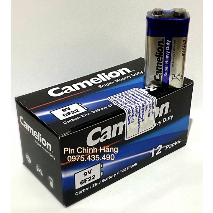 Pin 9V Camelion Cacbon Chính Hãng Hộp 12 viên