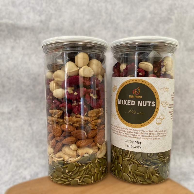 500g Mix 7 loại hạt không đường có dinh dưỡng cao nhất mix với nho 3 màu