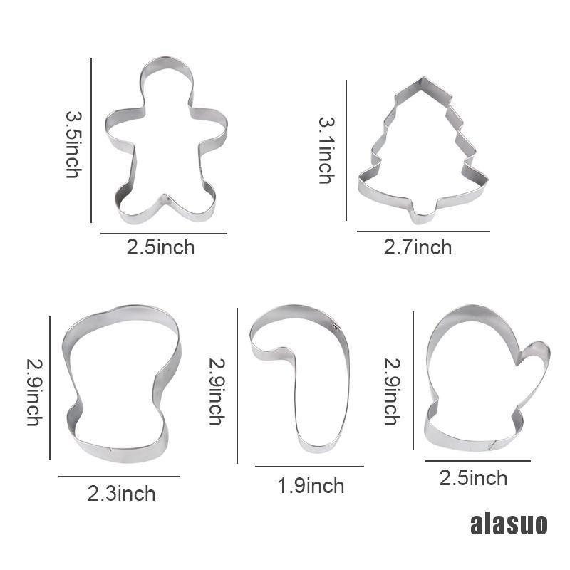 Bộ 5 Khuôn Cắt Bánh Quy Hình Cây Thông Giáng Sinh