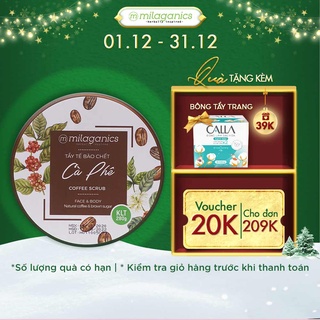 Tẩy Tế Bào Chết Cho Mặt Và Toàn Thân Từ Cà Phê Robusta Natural Coffee & Brown Sugar Scrub MILAGANICS 280g (Hũ)