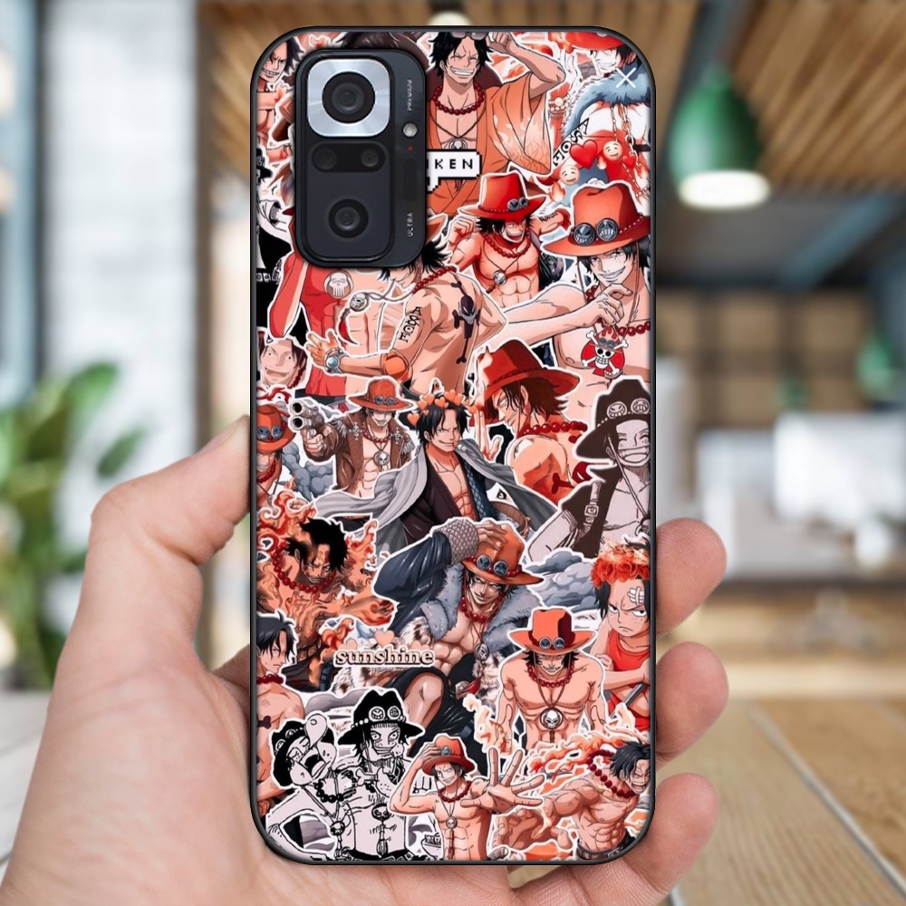 Ốp lưng Xiaomi Redmi Note 10 Pro viền đen in hình Ace One Piece