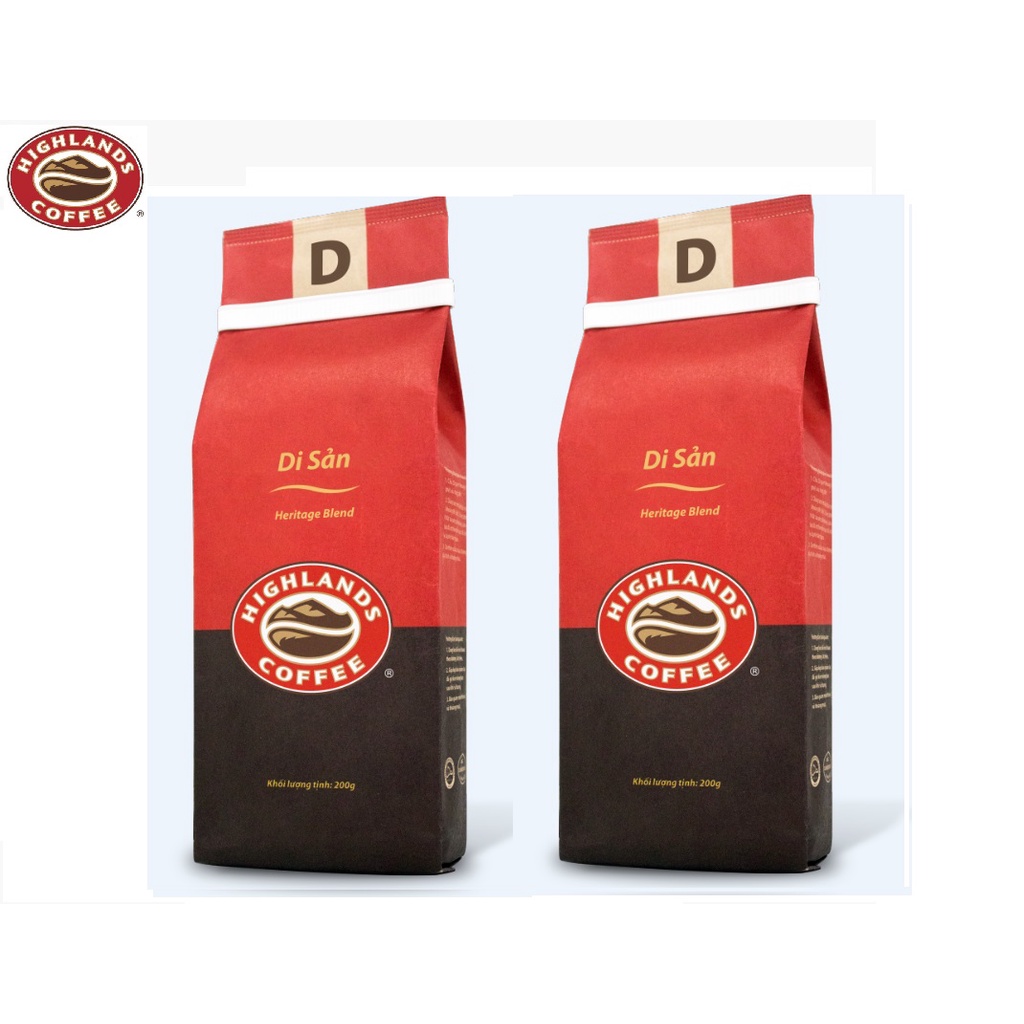 [SenXanh Emart] Combo 2 gói Cà phê Rang xay Di sản Highland Coffee 200g