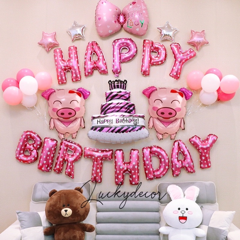 Xả Kho Bóng Bay Trang Trí Sinh Nhật Cho Bé Gái HG09