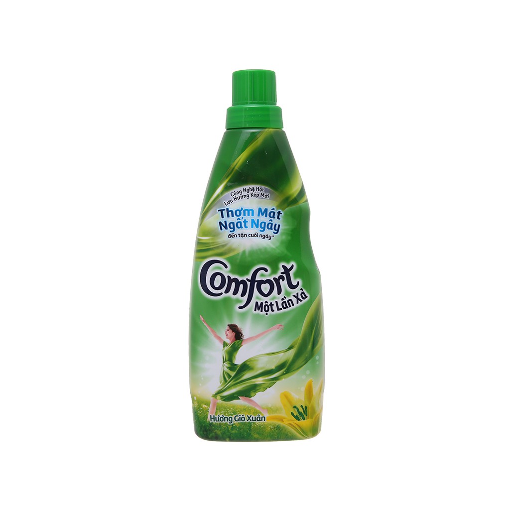 Nước xả vải Comfort một lần xả hương gió xuân chai 800ml