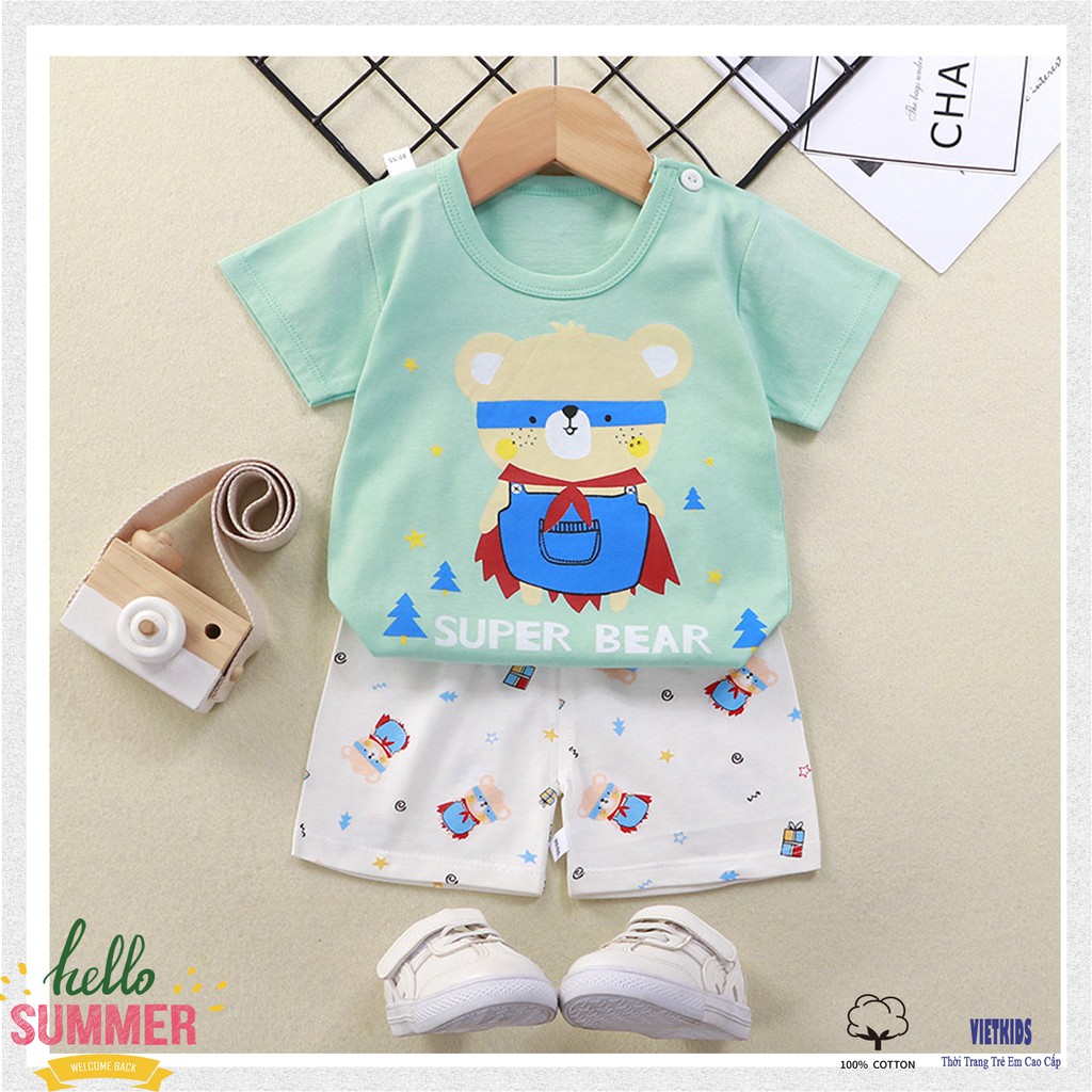 [3m-6 tuổi cotton 100%] [Rẻ nhất sàn] Bộ cộc tay mùa hè Cho bé Trai và bé Gái Xuất Hàn,hình đa dạng, thoáng mát